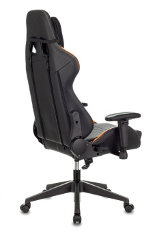 Кресло Zombie VIKING 5 AERO (эко.кожа, мех. качания, крест. пластик, до 120 кг) Черно-оранжевый