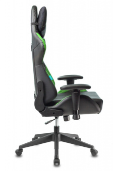 Кресло Zombie VIKING 5 AERO (эко.кожа, мех. качания, крест. пластик, до 120 кг) Черно-зеленый