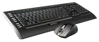 Комплект беспроводной (клавиатура+мышь) A4Tech 9300F Wireless Black