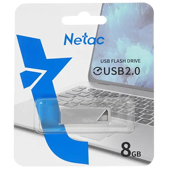 Флешка 8Gb Netac U326 USB2.0 металлическая плоская