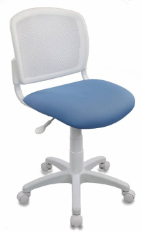 Кресло Бюрократ CH-W296NX (ткань, крест. пластик, до 100 кг) Бело-синее