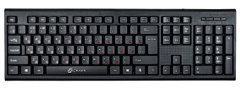 Клавиатура проводная Oklick 120M (красные буквы кириллицы) Black