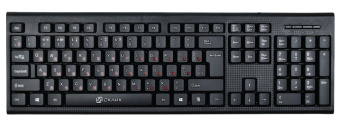 Клавиатура проводная Oklick 120M (красные буквы кириллицы) Black