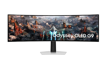 Монитор 49" Samsung Odyssey Oled G9 (OLED 5120x1440 0.03ms 240Hz HDMI DP) Silver