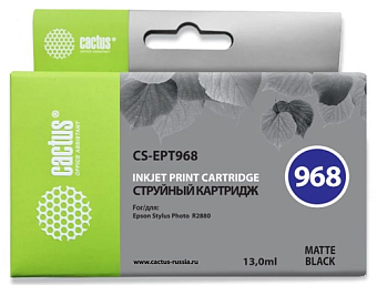 Картридж струйный CACTUS CS-EPT968, для Epson, черный