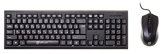 Комплект проводной (клавиатура+мышь) OKLICK 620M (красные буквы кириллицы) USB Black