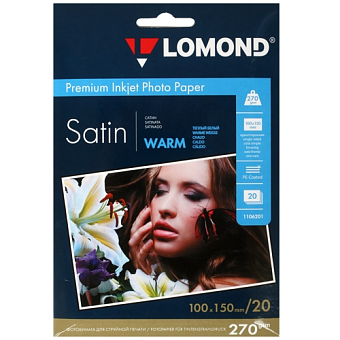 Бумага Lomond [10x15см] сатин, 270гр/м2, 20л