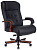 Кресло Бюрократ T-9926WALNUT (кожа/кожзам, мех. качания, крест. металл/дерево, до 200 кг) Черный