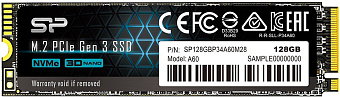 Накопитель SSD M.2 128Gb Silicon Power A60 (PCI-E 3.0 x4, 2200/1200 Мбайт/сек)