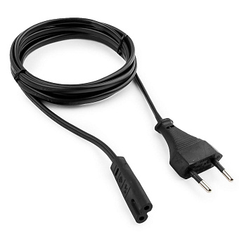 Кабель питания 220V    0.5м, C7- 2-pin, 2x0.5, Cablexpert, черный (для ноутбуков, аудио/видео техники)