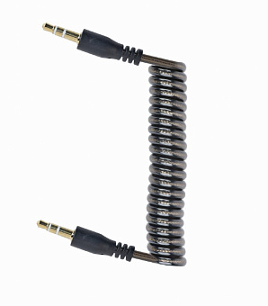Кабель аудио-видео 3.5Jack (m) < - > 3.5Jack (m)  1.8м, Cablexpert, спиральный, черный