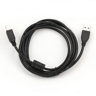 Кабель USB2.0 Am < - > Bm  1.8м, Cablexpert, экран, феррит.кольцо, черный
