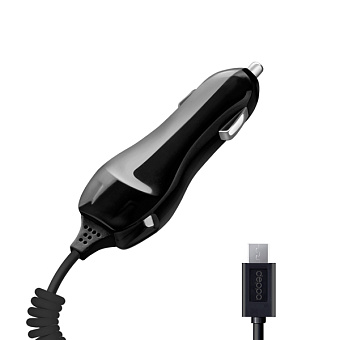 Автомобильное зарядное устройство Deppa Micro (1000mA, кабель microUSB) Black