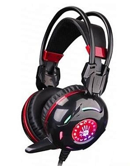 Наушники проводные A4Tech Bloody G300 (микрофон, 20 - 20 000 Гц, 1,8м) черный-красный