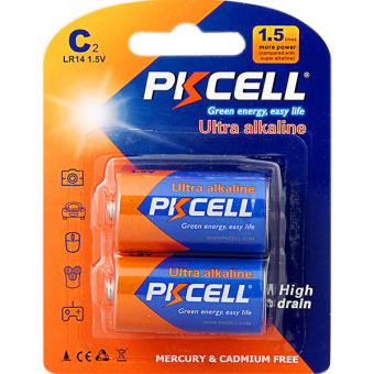 Элемент питания LR14 (C), 2шт, PKCELL LR14-2B Ultra Alkaline