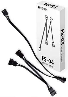 Разветвитель питания для вентиляторов 3/4 pin -  4 разъема, ID-Cooling FS-04 4-pin PWM (удлинительный)