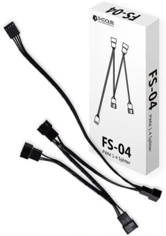 Разветвитель питания для вентиляторов 3/4 pin -  4 разъема, ID-Cooling FS-04 4-pin PWM (удлинительный)