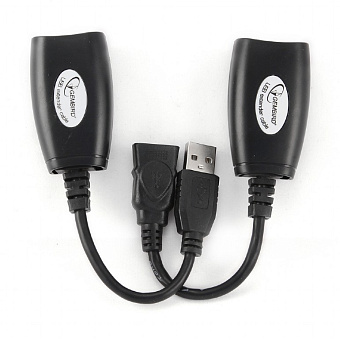 Удлинитель USB-A (m) + USB-A (f)  --  RJ45, Cablexpert UAE-30M