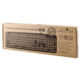 Клавиатура проводная Oklick 180M USB Black