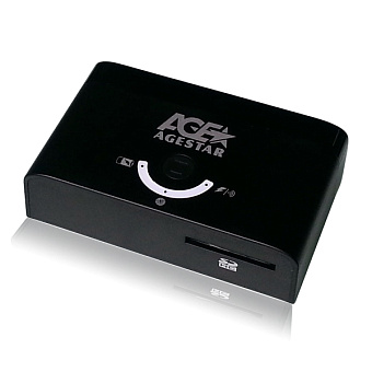 Внешний картридер USB2.0 Agestar WPRS1 microUSB, SD, USB, LAN, Wi-Fi, 1200мАч, черный