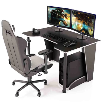 Стол компьютерный MaDXRacer XBASIC XG12 "1200х800х750" черный, кромка белая