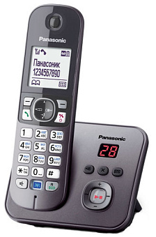 Радиотелефон Panasonic DECT KX-TG 6821 RUM (АОН, автоответчик, спикерфон, полифония, серый металлик)