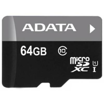 Карта памяти microSD 64Gb ADATA Premier microSDXC CLASS 10 UHS-I + адаптер SD