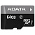 Карта памяти microSD 64Gb ADATA Premier microSDXC CLASS 10 UHS-I + адаптер SD