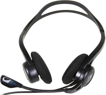 Наушники проводные Logitech PC Headset 860 (накладные полуоткрытые, 20 - 20 000 Гц, 2м) Black