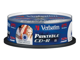 Диск CD-R 700 Mb Verbatim 52x Cake Box, DL+, Printable (25шт.)