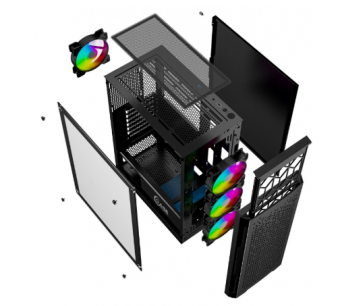 Корпус Powercase Mistral Evo Air ARGB ATX Bllack