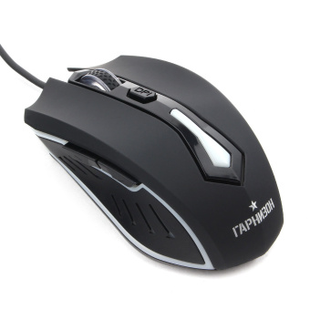 Мышь проводная Гарнизон GM-700G 1600dpi  USB Black