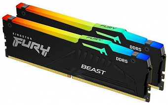 Модуль памяти DDR5 32Gb 6000MHz Kingston Fury Beast Black RGB EXPO CL36 (Kit of 2)