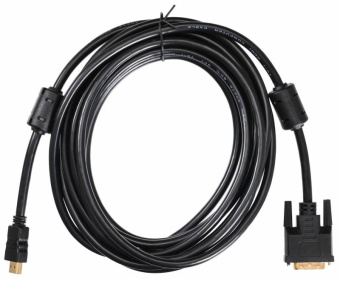 Кабель соединительный HDMI (m) < - > DVI (m),  5.0м, Buro, феррит.кольца черный