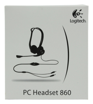 Наушники проводные Logitech PC Headset 860 (накладные полуоткрытые, 20 - 20 000 Гц, 2м) Black
