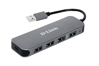 Концентратор USB-A - 4-port USB2.0, D-Link DUB-H4 + блок питания