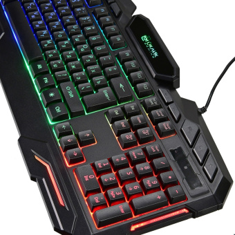 Клавиатура проводная Oklick 700G DYNASTY Rainbow Led 1.6m Black