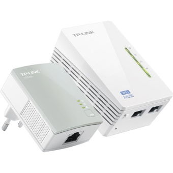 Адаптер Powerline TP-Link TL-WPA4220 KIT AV600, Wi-Fi, 2.4 ГГц, 100 Мбит/с, белый