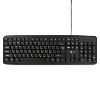 Клавиатура проводная Gembird KB-8320U USB (желтая кир.) 2.0m Black