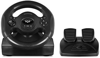 Руль SVEN GC-W300 (рулевое колесо, подрулевые переключатели, 2 педали, 10 кнопок, ПК)