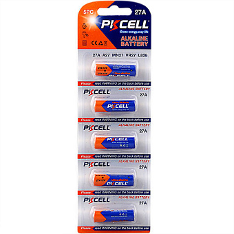 Элемент питания 27A, 5шт, PKCELL 12V 27A-5B Alkaline