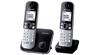 Радиотелефон Panasonic DECT KX-TG 6812 RUB (АОН, +доп.трубка, спикерфон, полифония, черный)