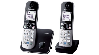 Радиотелефон Panasonic DECT KX-TG 6812 RUB (АОН, +доп.трубка, спикерфон, полифония, черный)