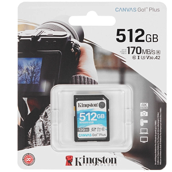Карта памяти SD 512Gb Kingston SDXC, UHS-I Class U3 V30