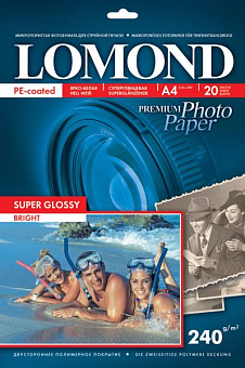 Бумага Lomond [A4] суперглянцевая, 240гр/м2, 20л