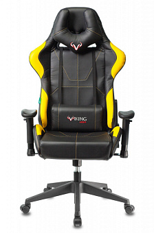 Кресло Zombie VIKING 5 AERO (эко.кожа, мех. качания, крест. пластик, до 120 кг) Черно-желтый