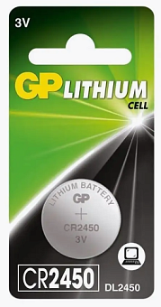 Элемент питания CR2450, 3V, 1шт, GP CR2450