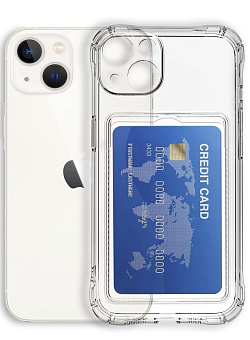 Чехол для смартфона Apple iPhone 13 6.1" - Gurdini силикон с отделением для карты прозрачный