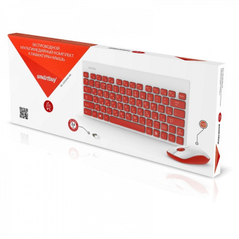 Комплект беспроводной (клавиатура+мышь) Smartbuy 220349AG Wireless Red-White