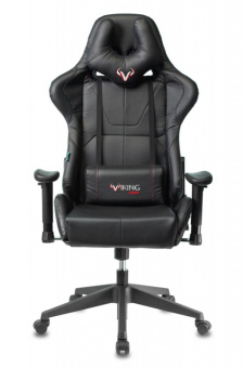 Кресло Zombie VIKING 5 AERO (эко.кожа, мех. качания, крест. пластик, до 120 кг) Черный